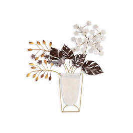 Wallity Flowers in Pots - Escultura de pared de metal multicolor